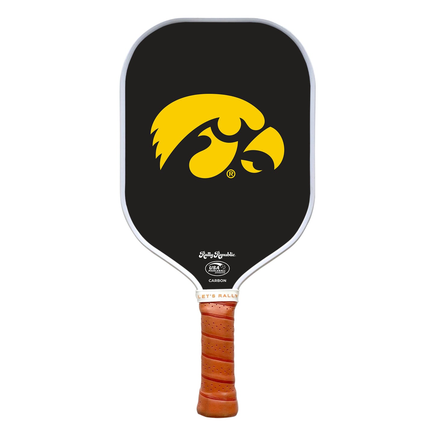 Iowa Hawkeyes Black Primary Mark Pickleball Paddle