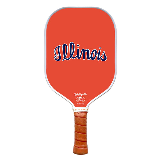 Illinois Fighting Illini Orange Script Illinois Pickleball Paddle