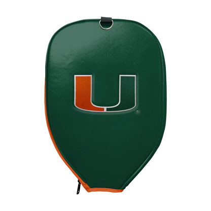 Miami Hurricanes Split U Pickleball Paddle PU Leather Cover