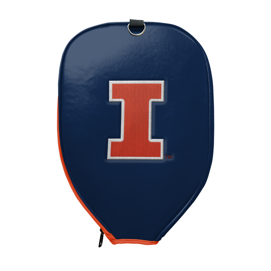 Illinois Fighting Illini Blue Orange Block I Pickleball Paddle PU Leather Cover