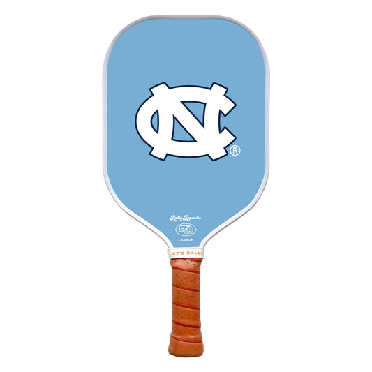 North Carolina Tar Heels White with Navy Blue Outline Athletic Primary Mark Pickleball Paddle