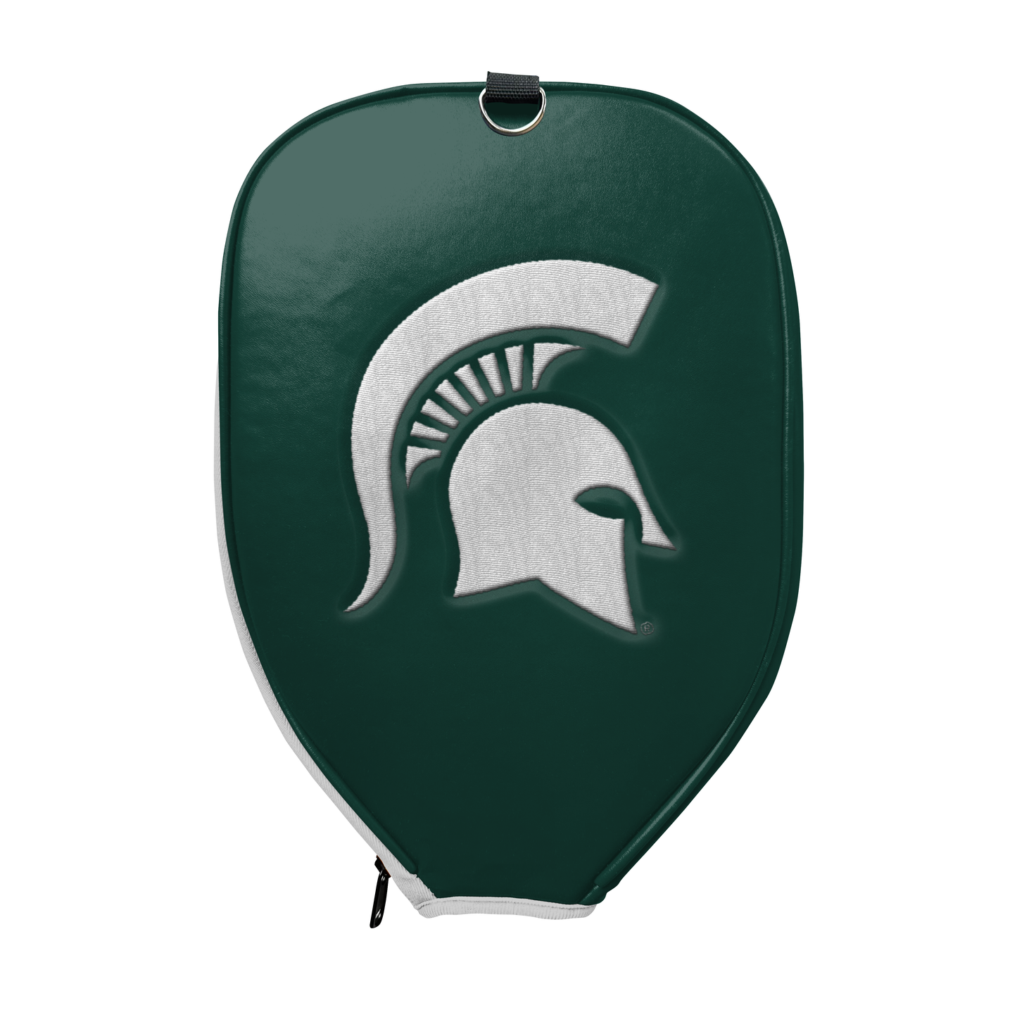 Michigan State Spartans White Spartan Helmet Pickleball Paddle PU Leather Cover