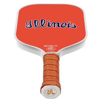 Illinois Fighting Illini Orange Script Illinois Pickleball Paddle